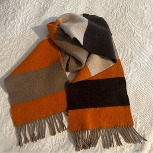 Express Merino Wool and Cashmere Color Block Striped Scarf